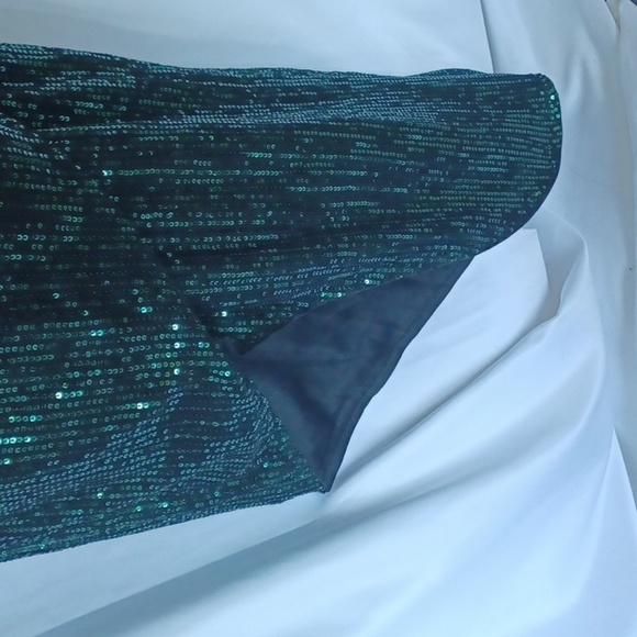 GRACE KARIN Sequin Sparkly Green Cocktail Party Dress, assymetrical hem Medium - Picture 4 of 9